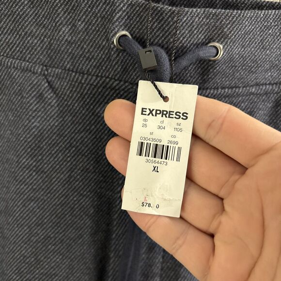 Mens Express Knit Joggers Gray Drawstring Tapered Leg Size XL NWT - Picture 5 of 6